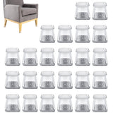 24Pcs TPE Felt Chair Leg Floor Protectors for Hardwood Large