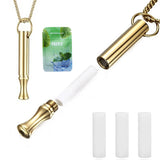 Mint Breathing Necklace with Fidget Ring for Mindful Breathing Gold