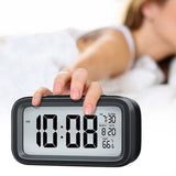 Digital Alarm Clock Battery Operated Desk Smart Clock with Night Light/Indoor Temperature Black