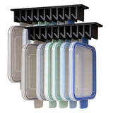 2 Pcs 10 Slot Under Shelf Lid Organizer Slide In for Kitchen Cabinet Storage Black