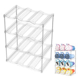 Stackable Clear Storage Rack for Wine Bottles & Cups Large