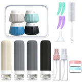 18PCS Leak Proof Silicone Travel Bottles Toiletry Set Style 3