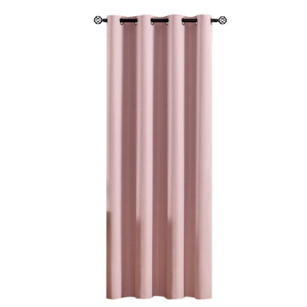 100% Blackout Curtain Panel with Black Liner – Heat & Light Blocking Pink