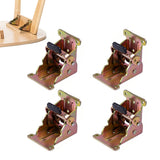 4Pcs 90 Degree Folding Table Leg Brackets Self Lock Foldable Hinge DIY Heavy Load Gold