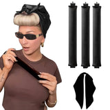 Heatless Overnight Curlers Set No Heat Curling Headband with Rods for Long Hair Black