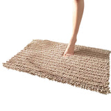 Chenille Bathroom Rug Mat with Non Slip Rubber Backing for Home Decor Camel
