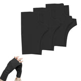 3 Pairs of Stretchy Fingerless Gloves Arm Warm Sleeves Black