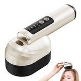 Portable Wireless Electric Hair Comb with Vibration and Oil Mist Spray Beige