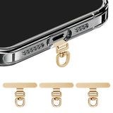 3 PCS 360 Degrees Rotating Stainless Steel Phone Tether Tab for most Phone Cases Gold