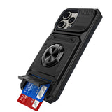 Wallet Card Slot Shockproof Protective Case Compatible With iPhone 17 and 18 Series Black