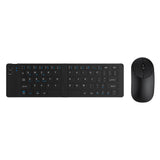 Wireless Keyboard Mouse Set Foldable Tri-Mode Bluetooth 2.4G Black