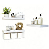 3 Tier Bathroom Shelves Over Toilet Wall Mounted Floating Shelves Toilet Paper Storage White