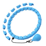 Weighted Hula Hoop 32 Sections with Massage Rollers Blue