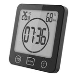 Digital Bathroom Shower Clock with Timer Suction Cup Wall Clock for Bathroom Kitchen Black