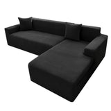 Elastic T-Shaped Jacquard Sofa Slipcover Full Cover for 1-4 Seater Black