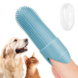 Silicone Pet Finger Toothbrush – Daily Teeth Cleaning for Cats and Dogs Blue