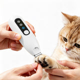 Electric Pet Paw Trimmer with 18mm Ceramic Blade and LED Light White