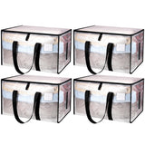 4Pcs 92L Oversized Moving Bag Transparent Christmas Holiday Heavy-Duty Storage Tote