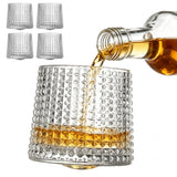 4PCS 180ml Spinning Whiskey Glasses for Bourbon Scotch Liquor and Cocktails Style 1