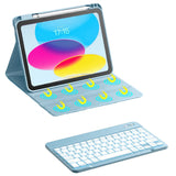 Bluetooth Keyboard Case Compatible With iPad 11th 10th Gen A16 Backlit Cover Blue