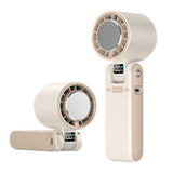 Rechargeable Handheld Portable Fan with Ice Cooler 100-Speed Control Beige