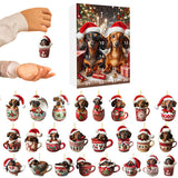 Christmas Countdown Advent Calendar – Dog Holiday Collectible Hanging Ornament Style 3