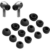 12Pcs Silicone EarBuds Ear Tips Compatible With Samsung Galaxy Buds3 Pro Black
