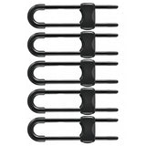 5 Pcs U-Shaped Cabinet Locks for Drawer and Door Knob Handles Black