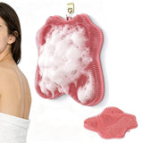 Non Slip Shower Mat 30x28cm Suction Back and Foot Cleaning Pink