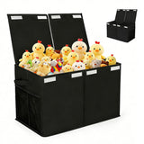 Foldable Toy Storage Organizer Box with Lid & Dividers Black Small