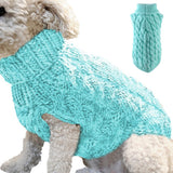 Puppy Dog Winter Sweater Knitted Jumper for Small Dogs Sky Blue