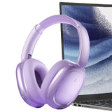 Over Ear Bluetooth Wireless Headphones Lightweight Foldable for Travel Home and Office Purple