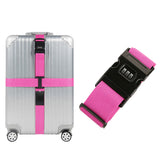 200cm Packing Strap Cross for Suitcase with Combination Security Lock Rose Red