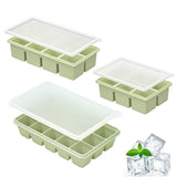 3PCS Large Ice Cube Trays Silicone Ice Cube Trays Huge Square Ice Cubed Tray for Whisky and Cocktail Green