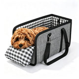Oxford Fabric Center Console Pet Seat Carrier for Small Dogs Cats Gray