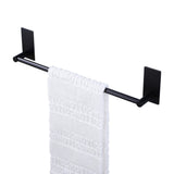 Stainless Steel Self-Adhesive Towel Rack for Bathroom – No-Drill Wall-Mounted Holder Black