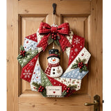 Christmas Quilted Wreath DIY Sewing Kit with Precut Fabric for Door Decor Style 2