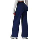 High-Waist Micro Flare Straight Leg Yoga Pants for Workout Blue