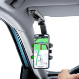 360 Rotating Car Phone Stand Multifunction Car Sun Visor Smart Phone Holder - Green