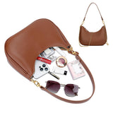 Shoulder Bag with Chain and Strap Design – Underarm Purse Handbag for Women Brown