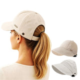 2PCS Wide Brim Quick Dry Foldable Sun Hat with Ponytail Opening and Hook