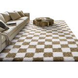 Checkered Rug for Living Room Modern Rug Washable Non-Slip for Home Aesthetic Decor Coffee