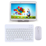 Ultra-Slim Portable Wireless Bluetooth Keyboard & Mouse Combo for Tablets and Laptops White