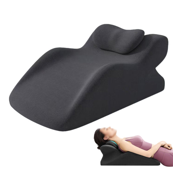 Ergonomic Memory Foam Reclining Pillow Prone Reading Cushion for Bed and Sofa Dark Gray