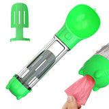 4 in1 Pet Feeder Dog Cat Puppy Water Bottle Cup Travel Pooper Scooper Outdoor Green