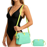 Silicone Beach Bag Foldable Waterproof with Handle for Camping Seaside Green