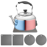 4Pcs Multipurpose Silicone Trivet Mats Heat Resistant Pot Holder Pads for Kitchen Gray