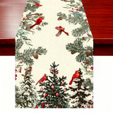 Linen Christmas Table Runner Long Farmhouse Holiday Table Decor for Kitchen Home Style 2