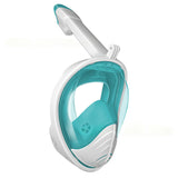Full Face Snorkel Mask – 180 Degree Panoramic View Anti-Fog & Leak-Proof Design White Green