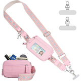 Phone Lanyard Clip and Go Strap with Wallet Crossbody Pink